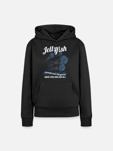 Qualle - Frauen Premium Bio Hoodie - Schwarz