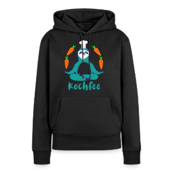 sloth, yoga, carrot, cook, cooking fairy - Women’s Premium Organic Hoodie - black - Front - Julia (174cm)