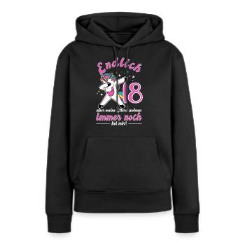 18 Geburtstag Mädchen Geschenk 18 Jahre volljährig - Frauen Premium Bio Hoodie - Schwarz - Vorne - Julia (174cm)