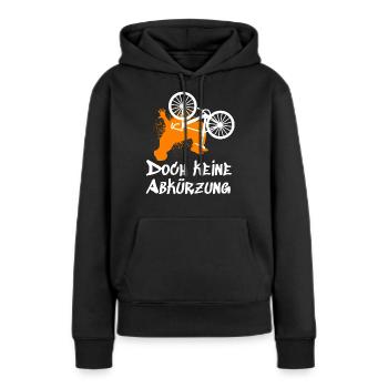 Mountainbike Abkürzung - Frauen Premium Bio Hoodie - Schwarz - Vorne - Julia (174cm)