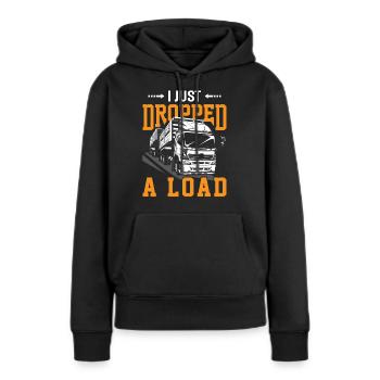 Trucker LKW Fahrer Fernfahrer Brummi Geschenk - Frauen Premium Bio Hoodie - Schwarz - Vorne - Julia (174cm)