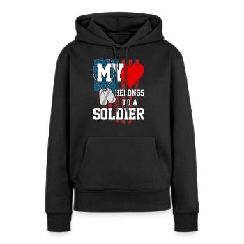 Soldier Military Military Vétéran Soldiers Navy Gift - Sweat à capuche Premium bio Femme - noir - Devant - Julia (174cm)