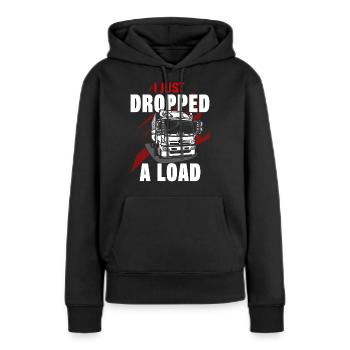 Trucker LKW Fahrer Fernfahrer Brummi Geschenk - Frauen Premium Bio Hoodie - Schwarz - Vorne - Julia (174cm)