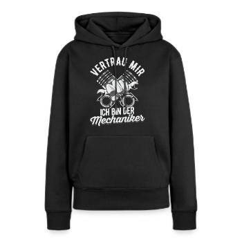 Mechaniker - Frauen Premium Bio Hoodie - Schwarz - Vorne - Julia (174cm)