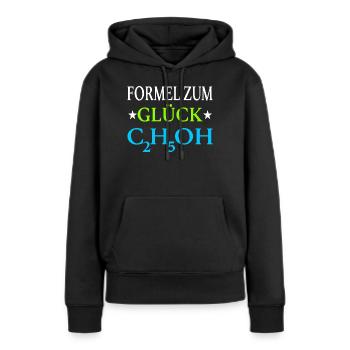 Alkohol alles besser Ethanol Molekül Chemie Formel - Frauen Premium Bio Hoodie - Schwarz - Vorne - Julia (174cm)