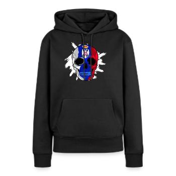 Serbien - Frauen Premium Bio Hoodie - Schwarz - Vorne - Julia (174cm)