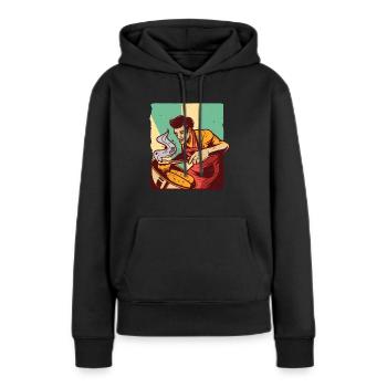 Barbecue homme Barbecue - Sweat à capuche Premium bio Femme - noir - Devant - Julia (174cm)