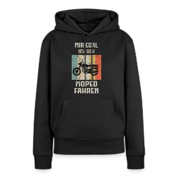 Moped Mopedfahrer Motorrad Zweirad - Frauen Premium Bio Hoodie - Schwarz - Vorne - Julia (174cm)