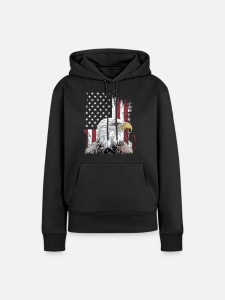 Independence Eagle American Flag Eagle - Frauen Premium Bio Hoodie - Schwarz