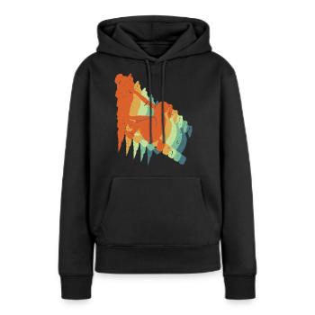 Escalade rétro - Cadeau cool pour les grimpeuses - Sweat à capuche Premium bio Femme - noir - Devant - Julia (174cm)