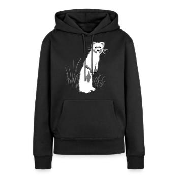 Weasel on meadow - Women’s Premium Organic Hoodie - black - Front - Julia (174cm)