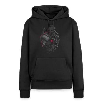 Wikinger Krieger mit Axt - Frauen Premium Bio Hoodie - Schwarz - Vorne - Julia (174cm)