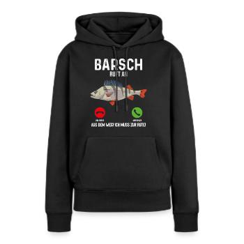 Barsch Angeln - Frauen Premium Bio Hoodie - Schwarz - Vorne - Julia (174cm)