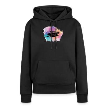 Bateau bateau bateau bateau bateau - Sweat à capuche Premium bio Femme - noir - Devant - Julia (174cm)