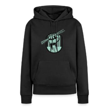 Schlagzeug Drumsticks - Frauen Premium Bio Hoodie - Schwarz - Vorne - Julia (174cm)