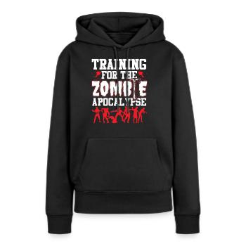 Entraînement pour Zombie Apocalypse - Sweat à capuche Premium bio Femme - noir - Devant - Julia (174cm)