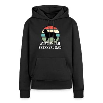 Australian Shepherd Dad I Retro Australian - Sweat à capuche Premium bio Femme - noir - Devant - Julia (174cm)