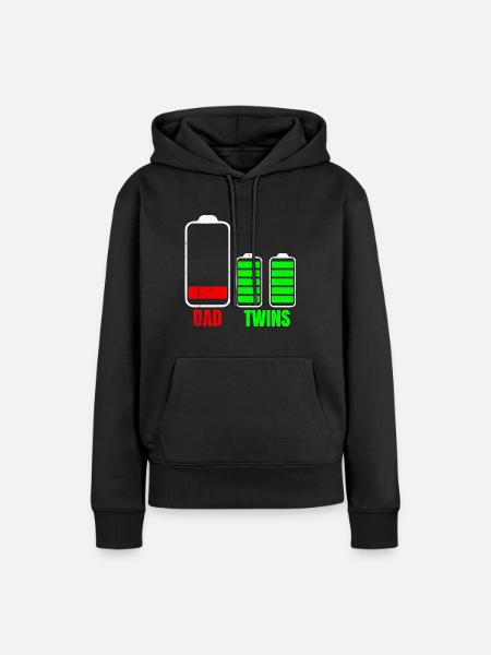 Zwillinge - Frauen Premium Bio Hoodie - Schwarz