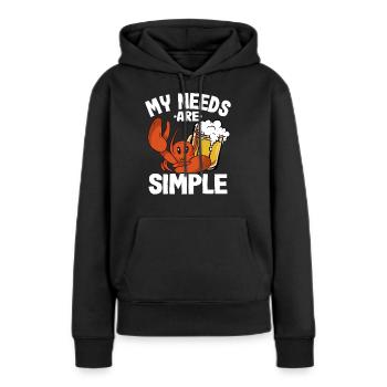 Crabes du homard amateurs de fruits de mer - Sweat à capuche Premium bio Femme - noir - Devant - Julia (174cm)