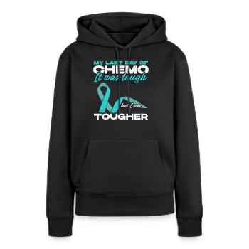 Krebs Chemo Therapie Chemo Mein letzter Tag der Chemo - Frauen Premium Bio Hoodie - Schwarz - Vorne - Julia (174cm)