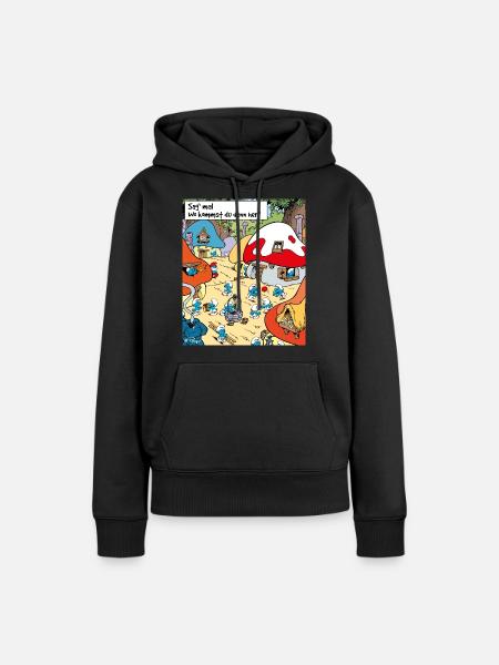 Die Schlümpfe Schlumpfdorf Schlumpfhausen - Dame Premium hoodie, økologisk bomuld - sort