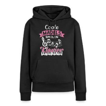 Coole Mädels spielen Klavier - Frauen Premium Bio Hoodie - Schwarz - Vorne - Julia (174cm)