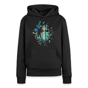 Tennis Return The Favor Color Splash - Frauen Premium Bio Hoodie - Schwarz - Vorne - Julia (174cm)