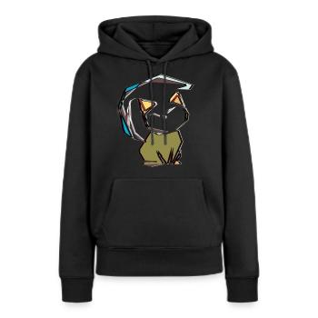 CAT TWENTY TWO - Frauen Premium Bio Hoodie - Schwarz - Vorne - Julia (174cm)