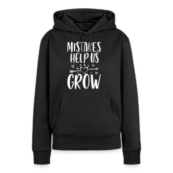 Les Erreurs Nous Aident À Grandir - Sweat à capuche Premium bio Femme - noir - Devant - Julia (174cm)