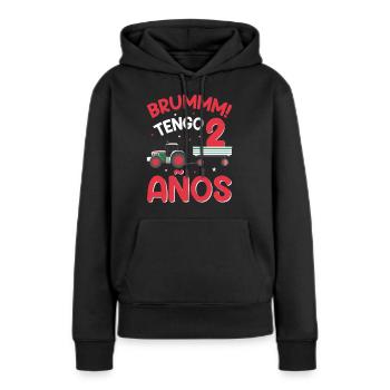 Brummm J'ai 2 ans - Sweat à capuche Premium bio Femme - noir - Devant - Julia (174cm)