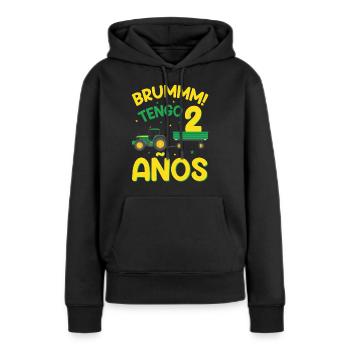 Brummm J'ai 2 ans - Sweat à capuche Premium bio Femme - noir - Devant - Julia (174cm)