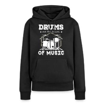 Les tambours sont le bacon du batteur de musique - Sweat à capuche Premium bio Femme - noir - Devant - Julia (174cm)