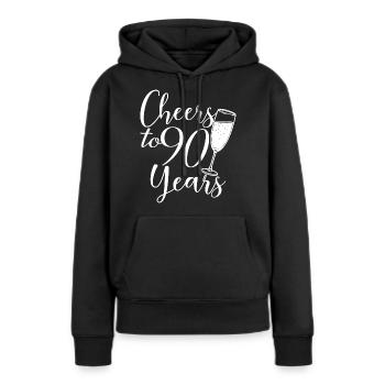 90. Geburtstag Frauen Ihr Geburtstagskind 90 Jahre alt - Frauen Premium Bio Hoodie - Schwarz - Vorne - Julia (174cm)