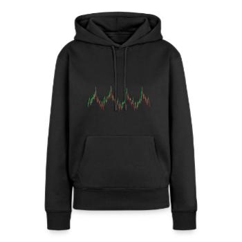 Heartbeat Candlestick Chart Exchange Stock Market - Sweat à capuche Premium bio Femme - noir - Devant - Julia (174cm)