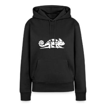 Kinder Chamäleon wandert über einen Ast - Frauen Premium Bio Hoodie - Schwarz - Vorne - Julia (174cm)