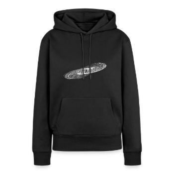 Geometrische Kreis Ellipsen Linien - Frauen Premium Bio Hoodie - Schwarz - Vorne - Julia (174cm)