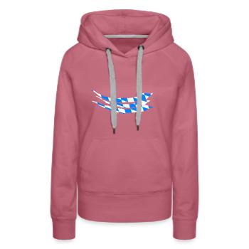 Bayern Flagge Used Look Bayerische Fahne Vintage - Frauen Premium Bio Hoodie - Malve - Vorne - Isabella (175cm)