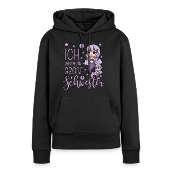 Ich werde eine große Schwester Meerjungfrau - Frauen Premium Bio Hoodie - Schwarz - Vorne - Julia (174cm)