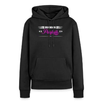 Maman parfaite - Sweat à capuche Premium bio Femme - noir - Devant - Julia (174cm)