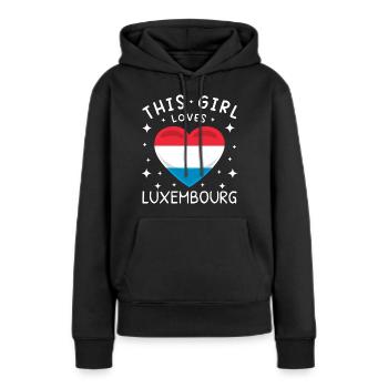 Luxembourg Flag Luxembourg flag Home - Women’s Premium Organic Hoodie - black - Front - Julia (174cm)