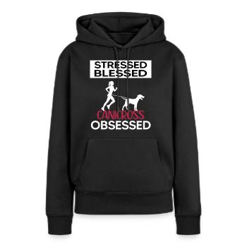 Canicross dogrun laufen mit Hund canicrossgirl - Frauen Premium Bio Hoodie - Schwarz - Vorne - Julia (174cm)