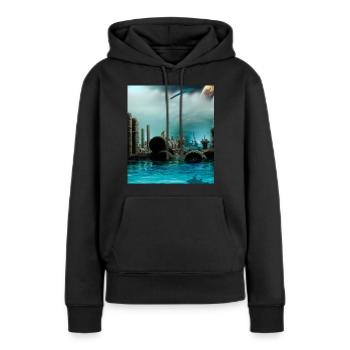 Ruine d’eau - Sweat à capuche Premium bio Femme - noir - Devant - Julia (174cm)