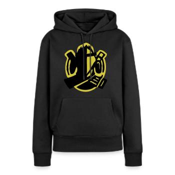 Ninja - Sweat à capuche Premium bio Femme - noir - Devant - Julia (174cm)