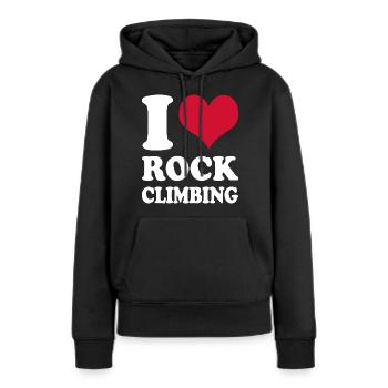 Klettern Kletterer I Love Rock Climbing - Frauen Premium Bio Hoodie - Schwarz - Vorne - Julia (174cm)