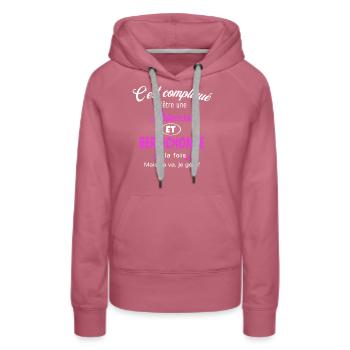 c'est compliqué princesse et Berrichonne - Sweat à capuche Premium bio Femme - mauve - Devant - Isabella (175cm)