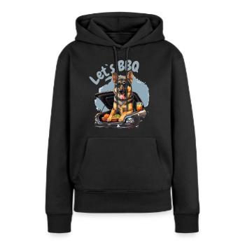 Grillmaster - BBQ Shirt, German Shepherd Let`s BBQ - Frauen Premium Bio Hoodie - Schwarz - Vorne - Julia (174cm)