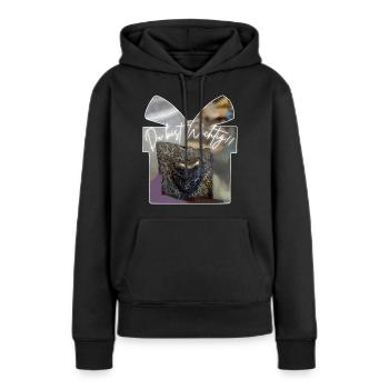 Du bist Wichtig - Frauen Premium Bio Hoodie - Schwarz - Vorne - Julia (174cm)