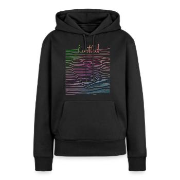 Heartbeat - Frauen Premium Bio Hoodie - Schwarz - Vorne - Julia (174cm)