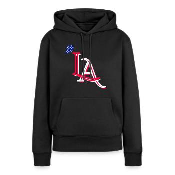 Kamala Comma La - Women’s Premium Organic Hoodie - black - Front - Julia (174cm)