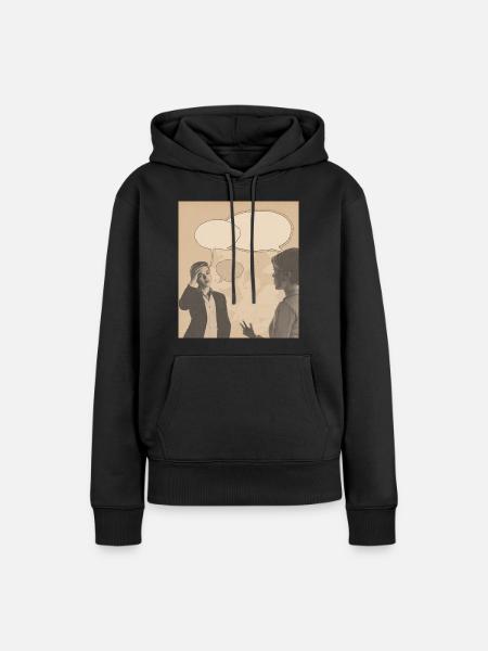 Retro-Konversation - Frauen Premium Bio Hoodie - Schwarz